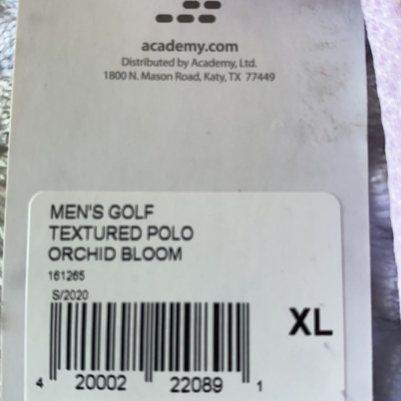 Men’s golf textured polo, orchid bloom color. XL - Picture 6 of 6